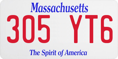 MA license plate 305YT6