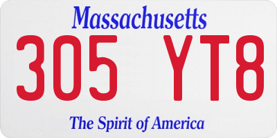 MA license plate 305YT8