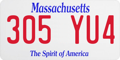 MA license plate 305YU4