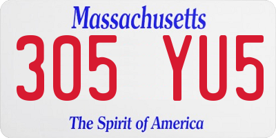 MA license plate 305YU5