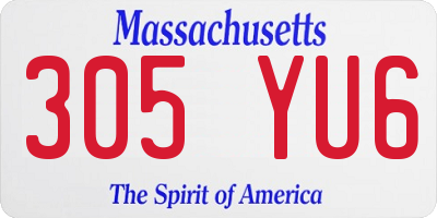 MA license plate 305YU6