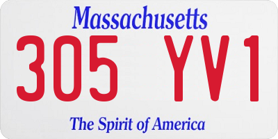 MA license plate 305YV1