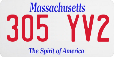 MA license plate 305YV2