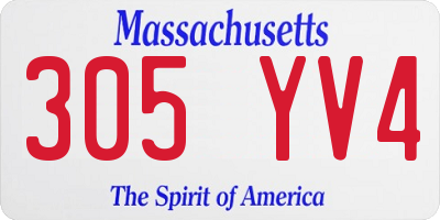 MA license plate 305YV4