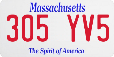MA license plate 305YV5