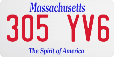 MA license plate 305YV6