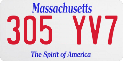 MA license plate 305YV7