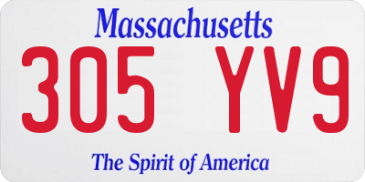 MA license plate 305YV9