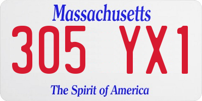 MA license plate 305YX1