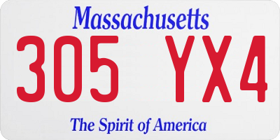 MA license plate 305YX4