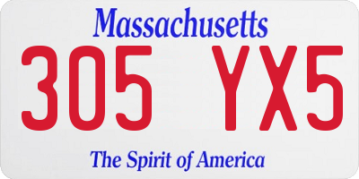 MA license plate 305YX5