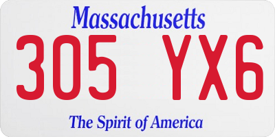 MA license plate 305YX6