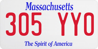 MA license plate 305YY0