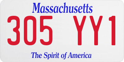 MA license plate 305YY1