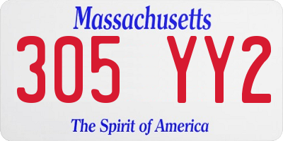 MA license plate 305YY2