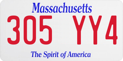 MA license plate 305YY4