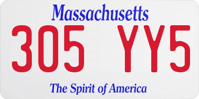 MA license plate 305YY5