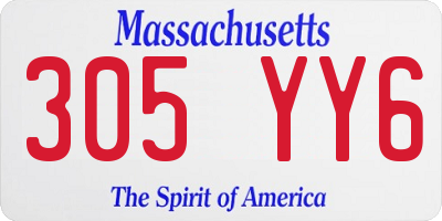 MA license plate 305YY6