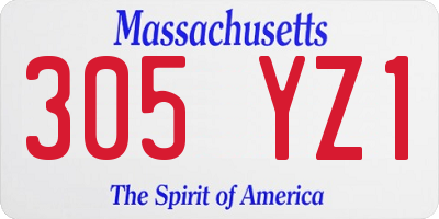 MA license plate 305YZ1