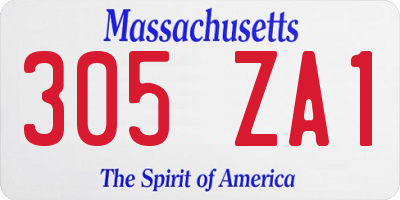 MA license plate 305ZA1