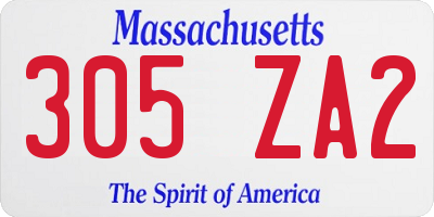 MA license plate 305ZA2