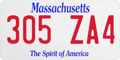 MA license plate 305ZA4