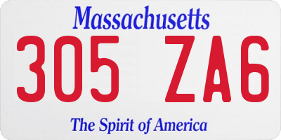 MA license plate 305ZA6