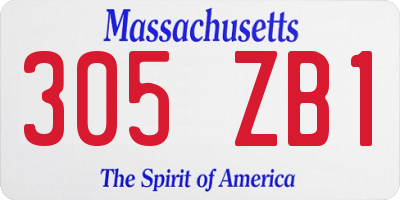 MA license plate 305ZB1