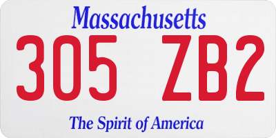 MA license plate 305ZB2