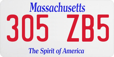 MA license plate 305ZB5