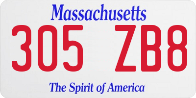 MA license plate 305ZB8
