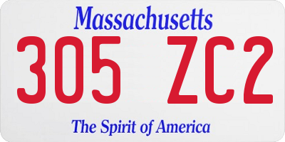 MA license plate 305ZC2