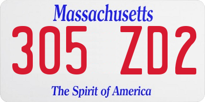 MA license plate 305ZD2