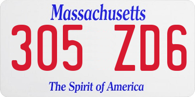 MA license plate 305ZD6