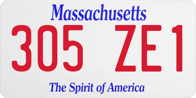 MA license plate 305ZE1