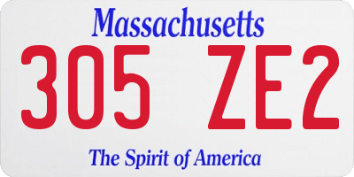 MA license plate 305ZE2