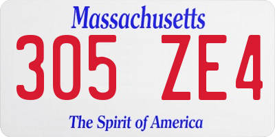 MA license plate 305ZE4