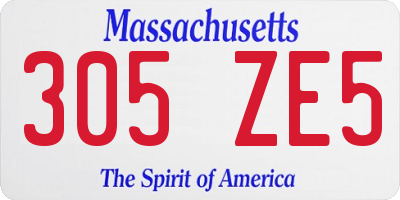 MA license plate 305ZE5