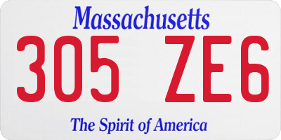 MA license plate 305ZE6