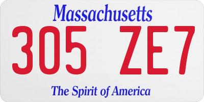 MA license plate 305ZE7