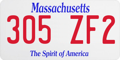 MA license plate 305ZF2