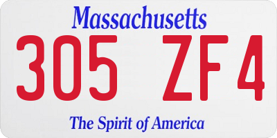 MA license plate 305ZF4