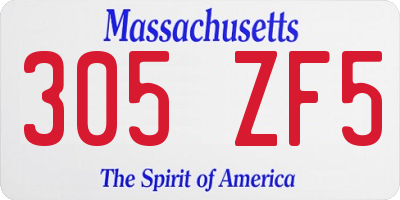 MA license plate 305ZF5
