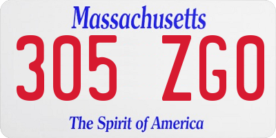 MA license plate 305ZG0