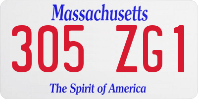 MA license plate 305ZG1