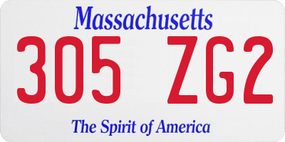 MA license plate 305ZG2