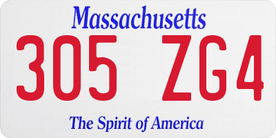 MA license plate 305ZG4