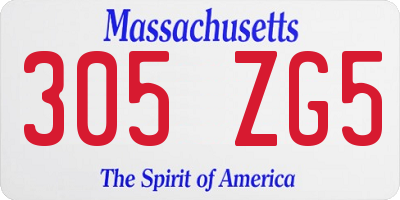 MA license plate 305ZG5