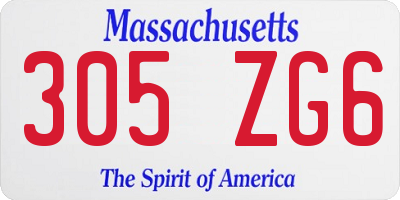 MA license plate 305ZG6