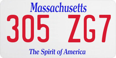 MA license plate 305ZG7